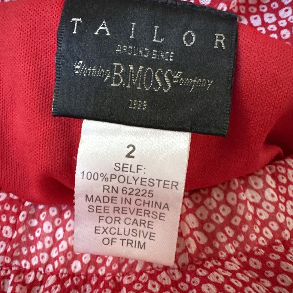 Vintage Tailor By B Moss Skirt Women's Size 2 Red Fairy Asymmetrical Midi Lined - Picture 5 of 7